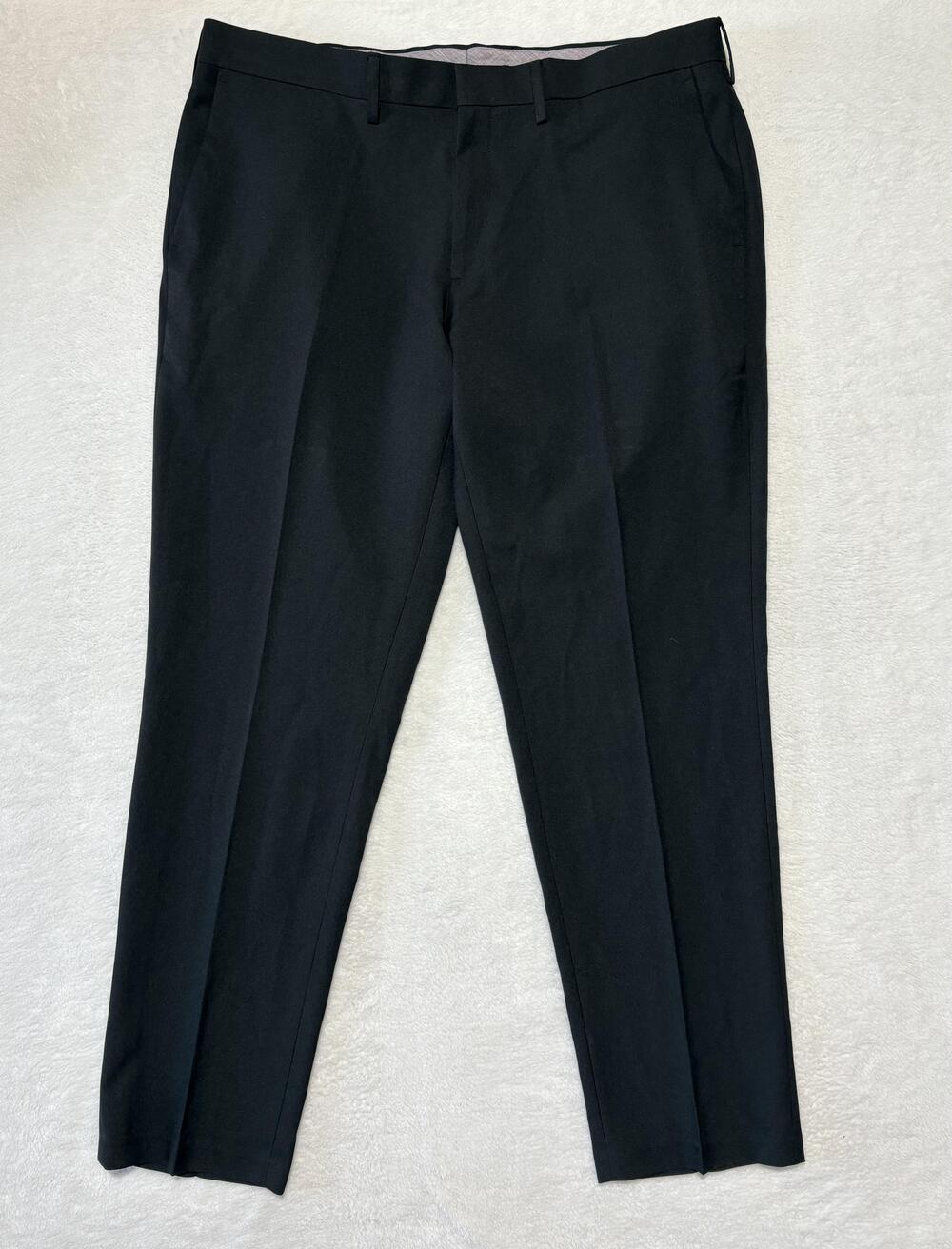Haggar Pants Mens 38x30 Black Slim Fit Premium Stretch Dress Pant Formal